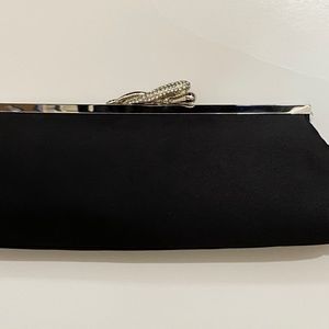 NEW! Valerie Stevens Black Evening Bag with Two Straps and Mirror